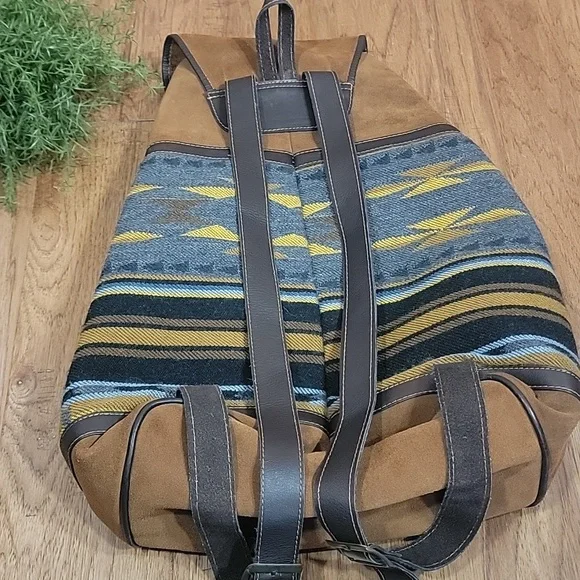 Handmade Leather & Wool Backpack - Picture 10 of 14
